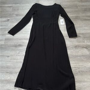Reformation Rare Arabelle Dress Sz 2 black midi NWT